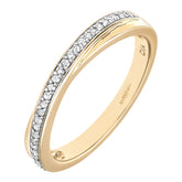 0.14ct Round Diamond Pave Set Twist Eternity Ring in UK Hallmarked 9ct Yellow Gold